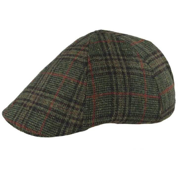 Maz Six Panel Window Check Herringbone Flat Cap