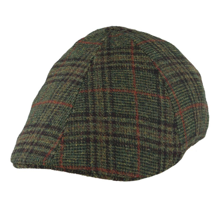 Maz Six Panel Window Check Herringbone Flat Cap