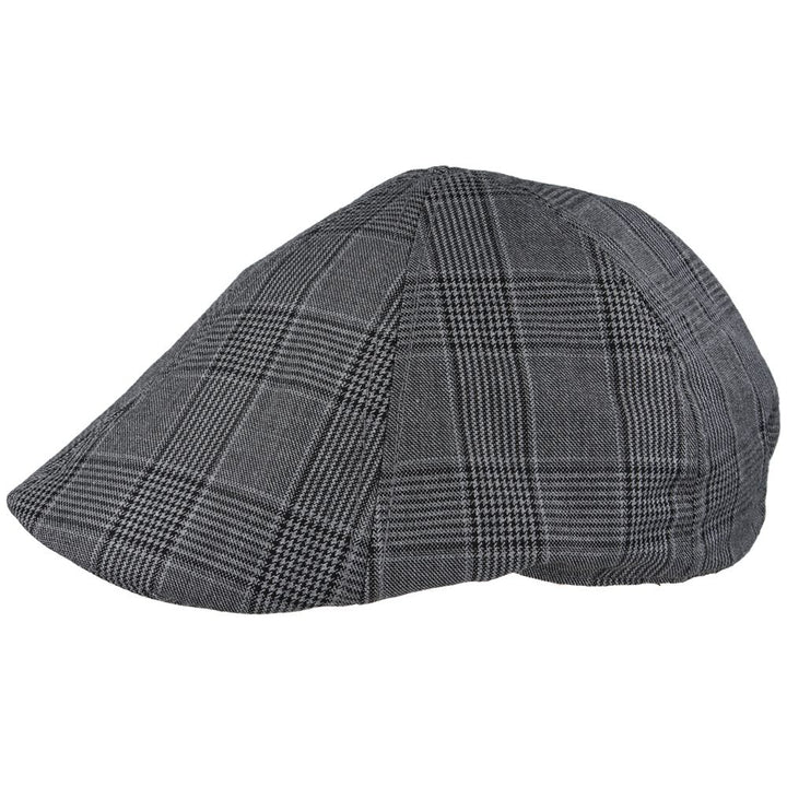 Maz Duckbill Six Panel Check Tweed Flat Cap