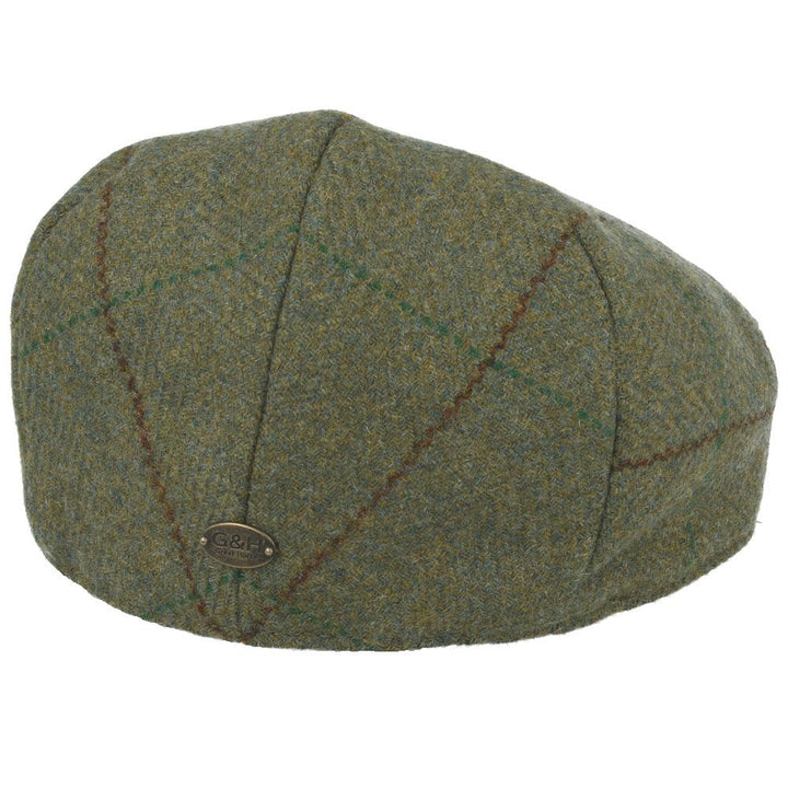 G&H 100% Wool Check Tweed Flat Cap