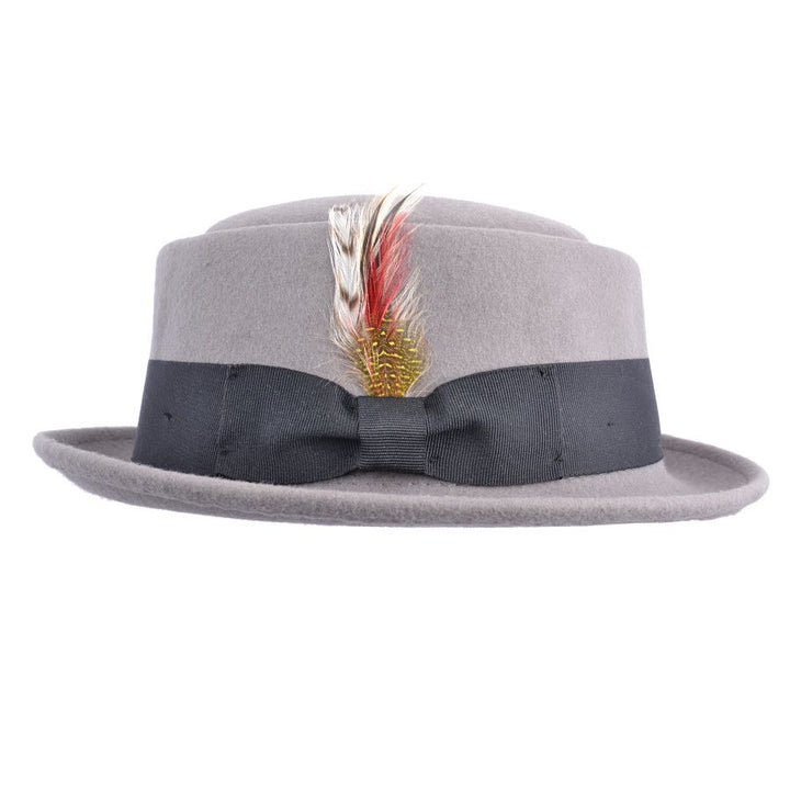 Maz Wool Felt Crushable Pork Pie Hat, Grey