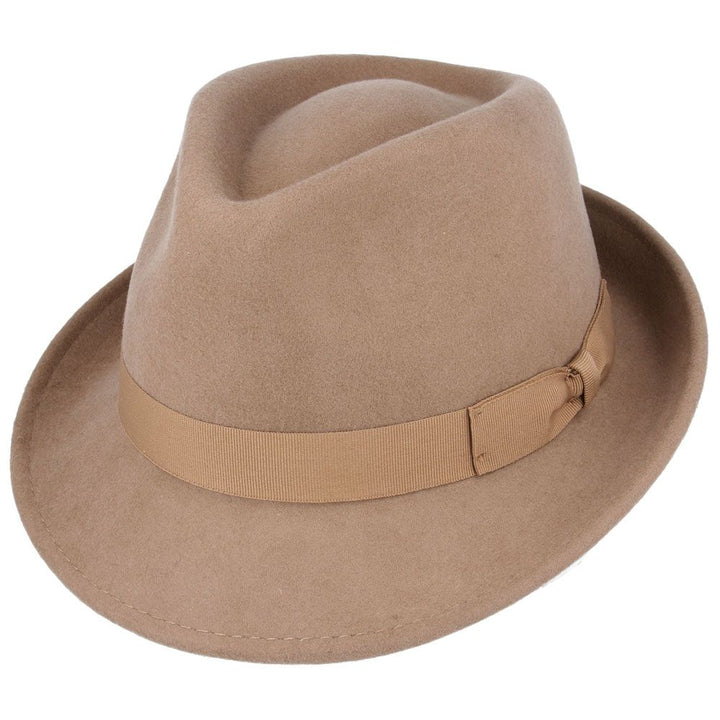 Maz Wool Crushable Trilby Hat, Camel