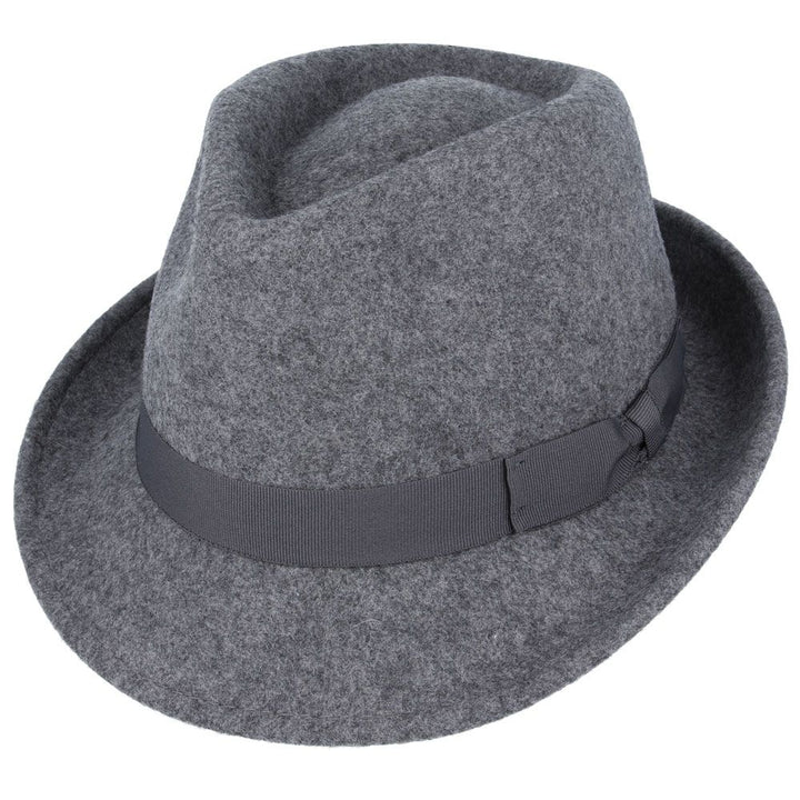 Maz Crushable Felt Trilby Hat, Mix Grey