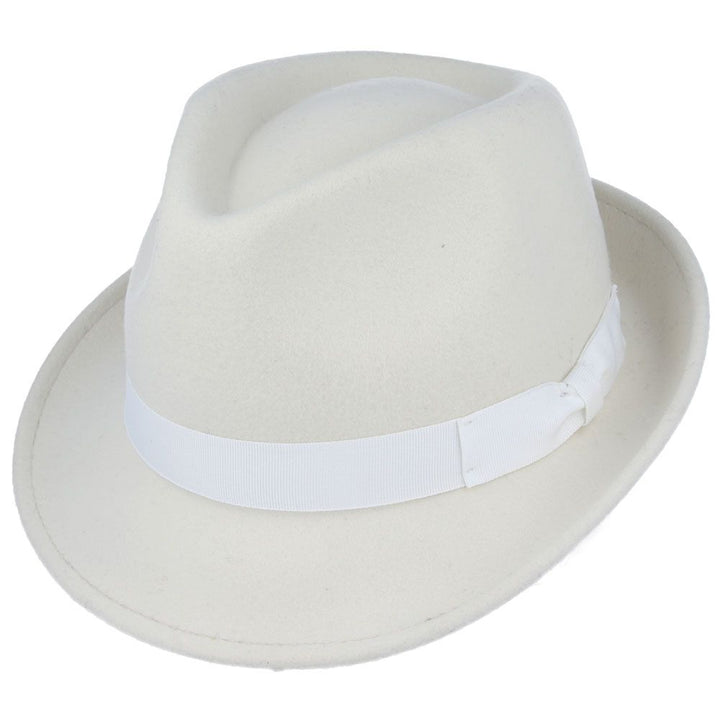 Maz Crushable Felt Trilby Hat, White