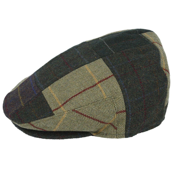 Maz Mix Check Tweed Patchwork Flat Cap