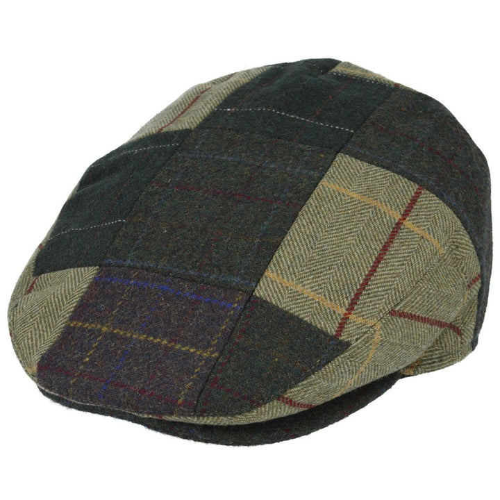 Maz Mix Check Tweed Patchwork Flat Cap