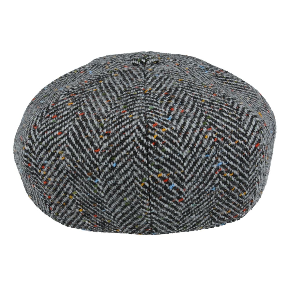 Maz Wool Tweed Herringbone 8 Panel Newsboy Cap